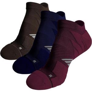imageHylaea No Show Running Athletic AntiBlister Wicking Coolmax Socks Seamless Antiodor3 Pairs BrownBlueRed