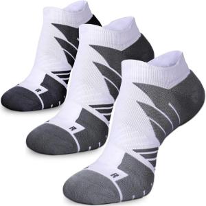 imageHylaea No Show Running Athletic AntiBlister Wicking Coolmax Socks Seamless Antiodor3 Pairs White
