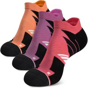 imageHylaea No Show Running Athletic AntiBlister Wicking Coolmax Socks Seamless Antiodor3 Pairs Wine Red Yellow