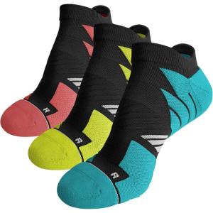 imageHylaea No Show Running Athletic AntiBlister Wicking Coolmax Socks Seamless AntiodorWatermelonTartrazineAqua Green 3 Pairs