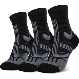 imageHylaea Quarter Athletic Running Socks No Blister Cushion Moisture Wicking Socks for Cycling Sport3 Pairs Black