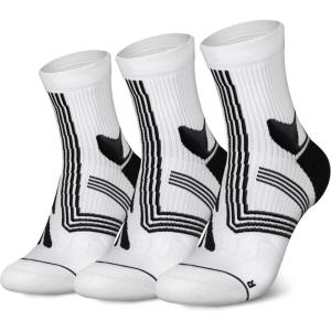 imageHylaea Quarter Athletic Running Socks No Blister Cushion Moisture Wicking Socks for Cycling Sport3 Pairs White Black