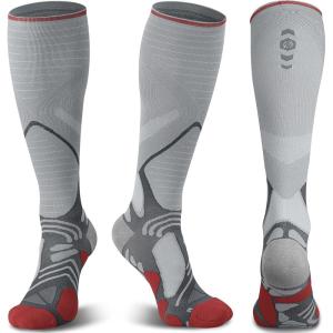 imageKnee High Compression Socks 2030 mmHg for Nurse Pregnancy Medical Running Sports Travel with Cushion Pad Circulation Graduated Seamless Moisture Wicking  LargeXLarge