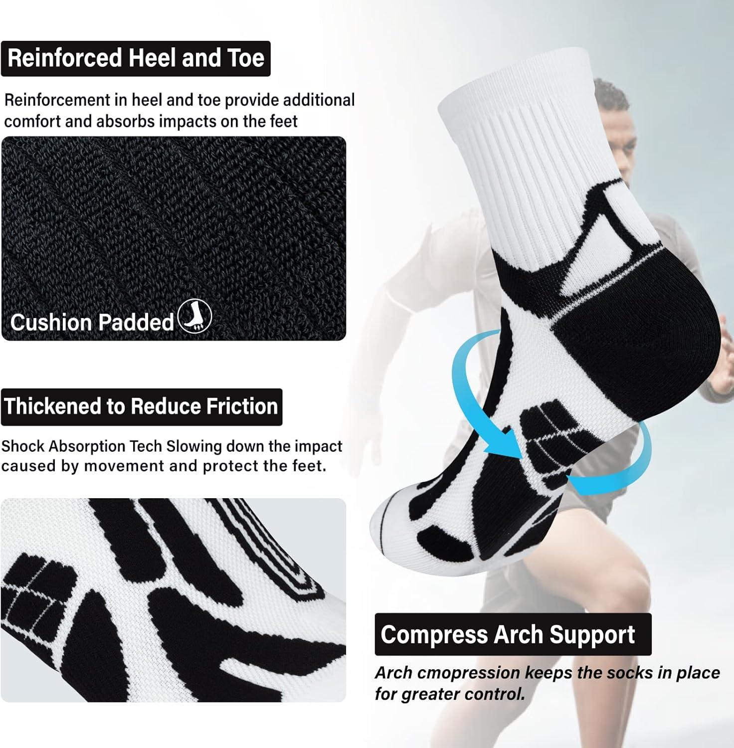 imageHylaea Quarter Athletic Running Socks for Men ampamp Women Cushion Moisture Wicking Socks for Cycling Sport No Blister Coolmax Ankle White Large