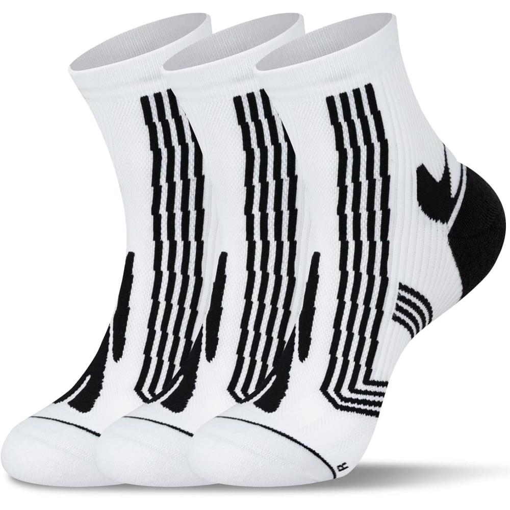 imageHylaea Quarter Athletic Running Socks for Men ampamp Women Cushion Moisture Wicking Socks for Cycling Sport No Blister Coolmax Ankle White Large