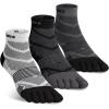 imageHylaea FiveToe Socks Coolmax Ankle Athletic Running Socks Moisture Wicking ampamp Max CushioningBlack Grey White 3 Pairs