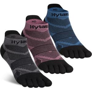 imageHylaea FiveToe Socks Coolmax Ankle Athletic Running Socks Moisture Wicking ampamp Max CushioningGrey Blue Red 3 Pairs