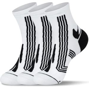 imageHylaea Quarter Athletic Running Socks for Men ampamp Women Cushion Moisture Wicking Socks for Cycling Sport No Blister Coolmax Ankle White Large