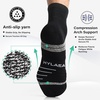 image:imageHylaea Quarter Compression Running Socks AntiBlister Athletic Socks with Cushion and Moisture Wicking CoolmaxBlack 3 Pairs