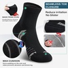 image:imageHylaea Quarter Compression Running Socks AntiBlister Athletic Socks with Cushion and Moisture Wicking CoolmaxBlack 3 Pairs
