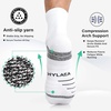 image:imageHylaea Quarter Compression Running Socks AntiBlister Athletic Socks with Cushion and Moisture Wicking CoolmaxLight Grey Dark Grey Black 3 Pairs