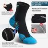 image:imageHylaea Quarter Compression Running Socks AntiBlister Athletic Socks with Cushion and Moisture Wicking CoolmaxOrange Green Blue 3 Pairs