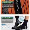 image:imageHylaea Quarter Compression Running Socks AntiBlister Athletic Socks with Cushion and Moisture Wicking CoolmaxOrange Green Blue 3 Pairs