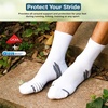 image:imageHylaea Quarter Compression Running Socks AntiBlister Athletic Socks with Cushion and Moisture Wicking CoolmaxWhite 3 Pairs