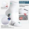 image:imageHylaea Quarter Compression Running Socks AntiBlister Athletic Socks with Cushion and Moisture Wicking CoolmaxWhite 3 Pairs