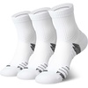 image:imageHylaea Quarter Compression Running Socks AntiBlister Athletic Socks with Cushion and Moisture Wicking CoolmaxWhite 3 Pairs
