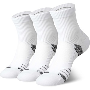 image:imageHylaea Quarter Compression Running Socks AntiBlister Athletic Socks with Cushion and Moisture Wicking CoolmaxWhite 3 Pairs