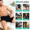 image:imageHylaea Mens Bamboo Boxer Briefs Breathable Moisture Wicking Underwear No Ride Up With 3D Pouch SupportBlack White Purple Light Blue