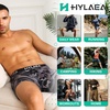 image:imageHylaea Mens Bamboo Boxer Briefs Breathable Moisture Wicking Underwear No Ride Up With 3D Pouch SupportCamo Black Grey Blue