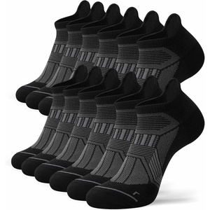 image:imageHylaea Compression Ankle Socks for Running Athletic Seamless Toe Moisture Wicking LYCRA Fabric Sport Socks for Daily WearBlack 6 Pairs