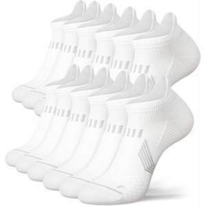 image:imageHylaea Compression Ankle Socks for Running Athletic Seamless Toe Moisture Wicking LYCRA Fabric Sport Socks for Daily WearWhite 6 Pairs