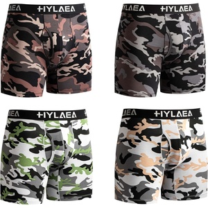 image:imageHylaea Mens Bamboo Boxer Briefs Breathable Moisture Wicking Underwear No Ride Up With 3D Pouch SupportCamouflage